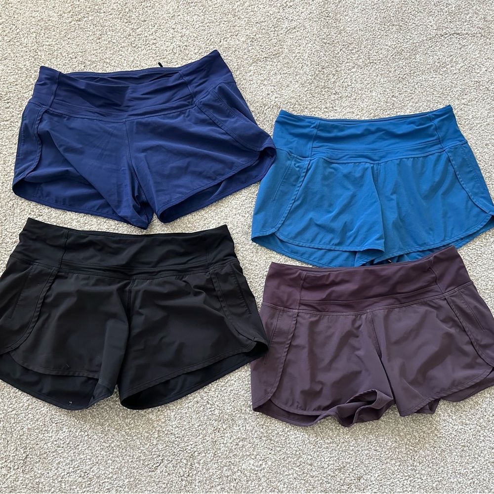 Lululemon run times shorts - lot of 4 - size 6
